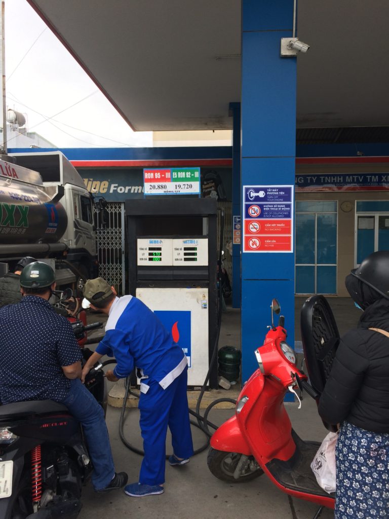 Danang gasoline station for rental motorbike