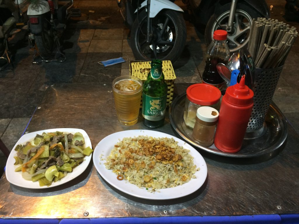 Dinner near night market, Hanoi, Vietnam